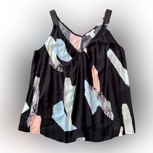 NWOT BAR 3 BLACK AND PASTEL FLORAL TANK TOP // SIZE SMALL
